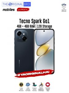 Tecno Spark Go 1 - 4GB RAM - 128GB Storage - PTA Approved - 12 Months Warranty - Black - The Original Bro Mobiles - TOB42